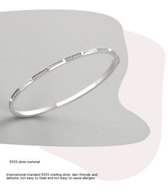 S925 Silverarmband Damer i koreansk stil Micro-inlaid Armband Light Luxury