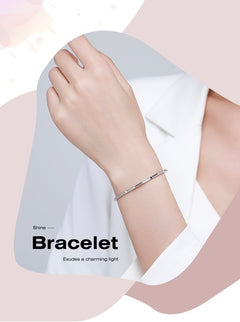 S925 Silverarmband Damer i koreansk stil Micro-inlaid Armband Light Luxury