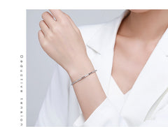 S925 Silverarmband Damer i koreansk stil Micro-inlaid Armband Light Luxury