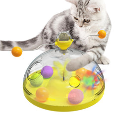 Meows Windmill Roliga kattleksaker Interaktiva multifunktionella skivspelare Pedagogiska leksaker för husdjur med kattmynta Ljusande boll Pinwheel Leksaker Husdjursprodukter