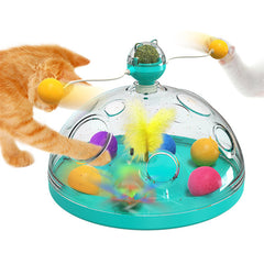 Meows Windmill Roliga kattleksaker Interaktiva multifunktionella skivspelare Pedagogiska leksaker för husdjur med kattmynta Ljusande boll Pinwheel Leksaker Husdjursprodukter