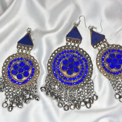 Norband Ethnic Boho Halsband Set Med Armband - Blå
