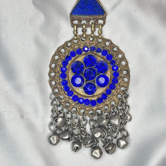 Norband Ethnic Boho Halsband Set Med Armband - Blå