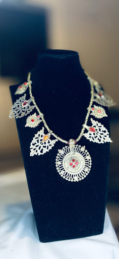 Norband Golden Leaf och svarta pärlor Choker Set