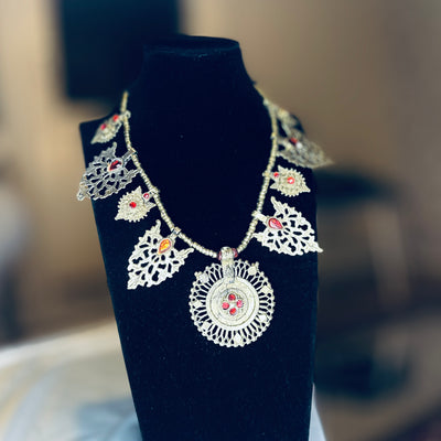 Norband Golden Leaf och svarta pärlor Choker Set