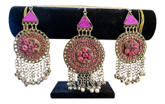 Norband Etniska Boho Halsband Set Med Armband - Rosa