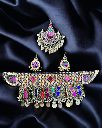 Norband Tribal Choker Set Med Antik Huvud Tikka