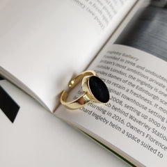 925 Sterling Silver Nordic Style Enkel oval epoxiring