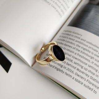 925 Sterling Silver Nordic Style Enkel oval epoxiring