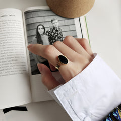 925 Sterling Silver Nordic Style Enkel oval epoxiring