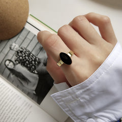 925 Sterling Silver Nordic Style Enkel oval epoxiring